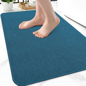 image:imageSmiry Ultra Thin Bath Mat 34x21 Non Slip Rubber Washable Bathroom Rugs  Navy Blue Low Pile Quick Dry Absorbent Bath Mat for Bathroom Floors Tub Sink Shower Outside Home Decor AccessoriesPeacock Blue