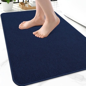 image:imageSmiry Ultra Thin Bath Mat 34x21 Non Slip Rubber Washable Bathroom Rugs  Navy Blue Low Pile Quick Dry Absorbent Bath Mat for Bathroom Floors Tub Sink Shower Outside Home Decor AccessoriesNavy Blue