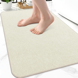 image:imageSmiry Ultra Thin Bath Mat 34x21 Non Slip Rubber Washable Bathroom Rugs  Navy Blue Low Pile Quick Dry Absorbent Bath Mat for Bathroom Floors Tub Sink Shower Outside Home Decor AccessoriesIvory