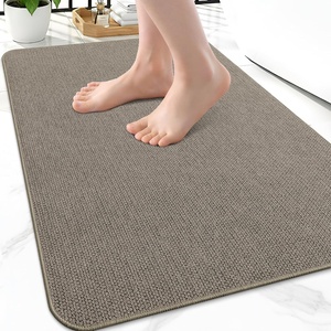 image:imageSmiry Ultra Thin Bath Mat 34x21 Non Slip Rubber Washable Bathroom Rugs  Navy Blue Low Pile Quick Dry Absorbent Bath Mat for Bathroom Floors Tub Sink Shower Outside Home Decor AccessoriesLatte
