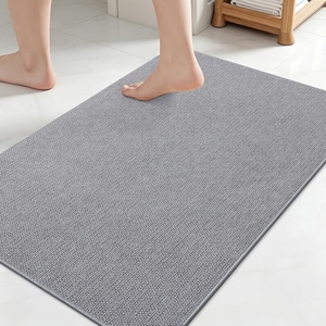 image:imageSmiry Ultra Thin Bath Mat 34x21 Non Slip Rubber Washable Bathroom Rugs  Navy Blue Low Pile Quick Dry Absorbent Bath Mat for Bathroom Floors Tub Sink Shower Outside Home Decor AccessoriesMedium Grey
