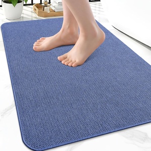 image:imageSmiry Ultra Thin Bath Mat 34x21 Non Slip Rubber Washable Bathroom Rugs  Navy Blue Low Pile Quick Dry Absorbent Bath Mat for Bathroom Floors Tub Sink Shower Outside Home Decor AccessoriesCornflower Blue