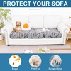 image:imageSmiry Printed Couch Cushion Covers Stretch Couch Covers for Sofa  Soft Washable Sofa Slipcover NonSlip Patio Furniture Protector for Indoor and Outdoor 3 PackGrey and Black