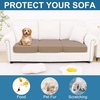 image:imageSmiry Printed Couch Cushion Covers Stretch Couch Covers for Sofa  Soft Washable Sofa Slipcover NonSlip Patio Furniture Protector for Indoor and Outdoor 3 PackMocha