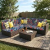 image:imageSmiry Printed Couch Cushion Covers Stretch Couch Covers for Sofa  Soft Washable Sofa Slipcover NonSlip Patio Furniture Protector for Indoor and Outdoor 3 PackBlue Green