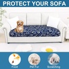 image:imageSmiry Printed Couch Cushion Covers Stretch Couch Covers for Sofa  Soft Washable Sofa Slipcover NonSlip Patio Furniture Protector for Indoor and Outdoor 3 PackNavy Blue