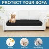 image:imageSmiry Printed Couch Cushion Covers Stretch Couch Covers for Sofa  Soft Washable Sofa Slipcover NonSlip Patio Furniture Protector for Indoor and Outdoor 3 PackBlack