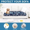 image:imageSmiry Printed Couch Cushion Covers Stretch Couch Covers for Sofa  Soft Washable Sofa Slipcover NonSlip Patio Furniture Protector for Indoor and Outdoor 3 PackBlue