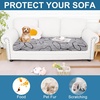 image:imageSmiry Printed Couch Cushion Covers Stretch Couch Covers for Sofa  Soft Washable Sofa Slipcover NonSlip Patio Furniture Protector for Indoor and Outdoor 3 PackGrey and Black