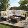image:imageSmiry Printed Couch Cushion Covers Stretch Couch Covers for Sofa  Soft Washable Sofa Slipcover NonSlip Patio Furniture Protector for Indoor and Outdoor 3 PackBrown and White