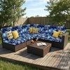 image:imageSmiry Printed Couch Cushion Covers Stretch Couch Covers for Sofa  Soft Washable Sofa Slipcover NonSlip Patio Furniture Protector for Indoor and Outdoor 3 PackBlue