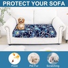 image:imageSmiry Printed Couch Cushion Covers Stretch Couch Covers for Sofa  Soft Washable Sofa Slipcover NonSlip Patio Furniture Protector for Indoor and Outdoor 3 PackBlue