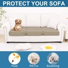 image:imageSmiry Printed Couch Cushion Covers Stretch Couch Covers for Sofa  Soft Washable Sofa Slipcover NonSlip Patio Furniture Protector for Indoor and Outdoor 3 PackTaupe