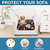 image:imageSmiry Printed Couch Cushion Covers Stretch Couch Covers for Sofa  Soft Washable Sofa Slipcover NonSlip Patio Furniture Protector for Indoor and Outdoor 3 PackBlack and Orange
