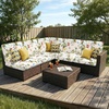 image:imageSmiry Printed Couch Cushion Covers Stretch Couch Covers for Sofa  Soft Washable Sofa Slipcover NonSlip Patio Furniture Protector for Indoor and Outdoor 3 PackBeige and Green