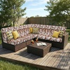 image:imageSmiry Printed Couch Cushion Covers Stretch Couch Covers for Sofa  Soft Washable Sofa Slipcover NonSlip Patio Furniture Protector for Indoor and Outdoor 3 PackBrown and Blue