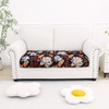 image:imageSmiry Printed Couch Cushion Covers Stretch Couch Covers for Sofa  Soft Washable Sofa Slipcover NonSlip Patio Furniture Protector for Indoor and Outdoor 3 PackBlack and Orange