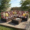 image:imageSmiry Printed Couch Cushion Covers Stretch Couch Covers for Sofa  Soft Washable Sofa Slipcover NonSlip Patio Furniture Protector for Indoor and Outdoor 3 PackBlack and Orange