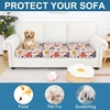 image:imageSmiry Printed Couch Cushion Covers Stretch Couch Covers for Sofa  Soft Washable Sofa Slipcover NonSlip Patio Furniture Protector for Indoor and Outdoor 3 PackOrange