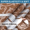 image:imageSmiry Printed Couch Cushion Covers Stretch Couch Covers for Sofa  Soft Washable Sofa Slipcover NonSlip Patio Furniture Protector for Indoor and Outdoor 3 PackBrown and Blue