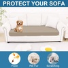 image:imageSmiry Printed Couch Cushion Covers Stretch Couch Covers for Sofa  Soft Washable Sofa Slipcover NonSlip Patio Furniture Protector for Indoor and Outdoor 3 PackTaupe