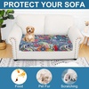 image:imageSmiry Printed Couch Cushion Covers Stretch Couch Covers for Sofa  Soft Washable Sofa Slipcover NonSlip Patio Furniture Protector for Indoor and Outdoor 3 PackBlue Green