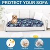 image:imageSmiry Printed Couch Cushion Covers Stretch Couch Covers for Sofa  Soft Washable Sofa Slipcover NonSlip Patio Furniture Protector for Indoor and Outdoor 3 PackBlue
