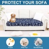 image:imageSmiry Printed Couch Cushion Covers Stretch Couch Covers for Sofa  Soft Washable Sofa Slipcover NonSlip Patio Furniture Protector for Indoor and Outdoor 3 PackNavy Blue