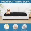 image:imageSmiry Printed Couch Cushion Covers Stretch Couch Covers for Sofa  Soft Washable Sofa Slipcover NonSlip Patio Furniture Protector for Indoor and Outdoor 3 PackBlack