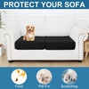 image:imageSmiry Printed Couch Cushion Covers Stretch Couch Covers for Sofa  Soft Washable Sofa Slipcover NonSlip Patio Furniture Protector for Indoor and Outdoor 3 PackBlack