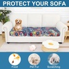 image:imageSmiry Printed Couch Cushion Covers Stretch Couch Covers for Sofa  Soft Washable Sofa Slipcover NonSlip Patio Furniture Protector for Indoor and Outdoor 3 PackBlue Green