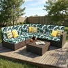 image:imageSmiry Printed Couch Cushion Covers Stretch Couch Covers for Sofa  Soft Washable Sofa Slipcover NonSlip Patio Furniture Protector for Indoor and Outdoor 3 PackGreen