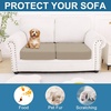image:imageSmiry Printed Couch Cushion Covers Stretch Couch Covers for Sofa  Soft Washable Sofa Slipcover NonSlip Patio Furniture Protector for Indoor and Outdoor 3 PackTaupe