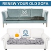 image:imageSmiry Printed Couch Cushion Covers Stretch Couch Covers for Sofa  Soft Washable Sofa Slipcover NonSlip Patio Furniture Protector for Indoor and Outdoor 3 PackGrey and Black