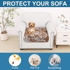 image:imageSmiry Printed Couch Cushion Covers Stretch Couch Covers for Sofa  Soft Washable Sofa Slipcover NonSlip Patio Furniture Protector for Indoor and Outdoor 3 PackBrown and Blue