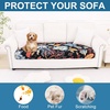 image:imageSmiry Printed Couch Cushion Covers Stretch Couch Covers for Sofa  Soft Washable Sofa Slipcover NonSlip Patio Furniture Protector for Indoor and Outdoor 3 PackBlack and Orange