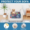 image:imageSmiry Printed Couch Cushion Covers Stretch Couch Covers for Sofa  Soft Washable Sofa Slipcover NonSlip Patio Furniture Protector for Indoor and Outdoor 3 PackBlue Green