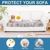 image:imageSmiry Printed Couch Cushion Covers Stretch Couch Covers for Sofa  Soft Washable Sofa Slipcover NonSlip Patio Furniture Protector for Indoor and Outdoor 3 PackBrown and White