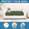 image:imageSmiry Printed Couch Cushion Covers Stretch Couch Covers for Sofa  Soft Washable Sofa Slipcover NonSlip Patio Furniture Protector for Indoor and Outdoor 3 PackBronze Green