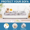 image:imageSmiry Printed Couch Cushion Covers Stretch Couch Covers for Sofa  Soft Washable Sofa Slipcover NonSlip Patio Furniture Protector for Indoor and Outdoor 3 PackBrown and White