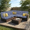 image:imageSmiry Printed Couch Cushion Covers Stretch Couch Covers for Sofa  Soft Washable Sofa Slipcover NonSlip Patio Furniture Protector for Indoor and Outdoor 3 PackNavy Blue