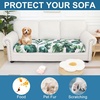 image:imageSmiry Printed Couch Cushion Covers Stretch Couch Covers for Sofa  Soft Washable Sofa Slipcover NonSlip Patio Furniture Protector for Indoor and Outdoor 3 PackGreen