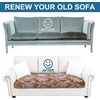 image:imageSmiry Printed Couch Cushion Covers Stretch Couch Covers for Sofa  Soft Washable Sofa Slipcover NonSlip Patio Furniture Protector for Indoor and Outdoor 3 PackBrown and Blue