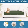 image:imageSmiry Printed Couch Cushion Covers Stretch Couch Covers for Sofa  Soft Washable Sofa Slipcover NonSlip Patio Furniture Protector for Indoor and Outdoor 3 PackBronze Green