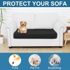 image:imageSmiry Printed Couch Cushion Covers Stretch Couch Covers for Sofa  Soft Washable Sofa Slipcover NonSlip Patio Furniture Protector for Indoor and Outdoor 3 PackBlack