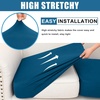 image:imageSmiry Waterproof Couch Cushion Covers Stretch Sofa Cushion Cover  Waterproof Elastic NonSlip Soft Washable Sofa Slipcover Furniture Protector for Pets Kid 3 PackDeep Teal