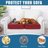 image:imageSmiry Waterproof Couch Cushion Covers Stretch Sofa Cushion Cover  Waterproof Elastic NonSlip Soft Washable Sofa Slipcover Furniture Protector for Pets Kid 3 PackWine Red