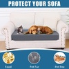 image:imageSmiry Waterproof Couch Cushion Covers Stretch Sofa Cushion Cover  Waterproof Elastic NonSlip Soft Washable Sofa Slipcover Furniture Protector for Pets Kid 3 PackDark Grey