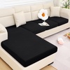image:imageSmiry Waterproof Couch Cushion Covers Stretch Sofa Cushion Cover  Waterproof Elastic NonSlip Soft Washable Sofa Slipcover Furniture Protector for Pets Kid 3 PackBlack