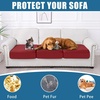 image:imageSmiry Waterproof Couch Cushion Covers Stretch Sofa Cushion Cover  Waterproof Elastic NonSlip Soft Washable Sofa Slipcover Furniture Protector for Pets Kid 3 PackWine Red